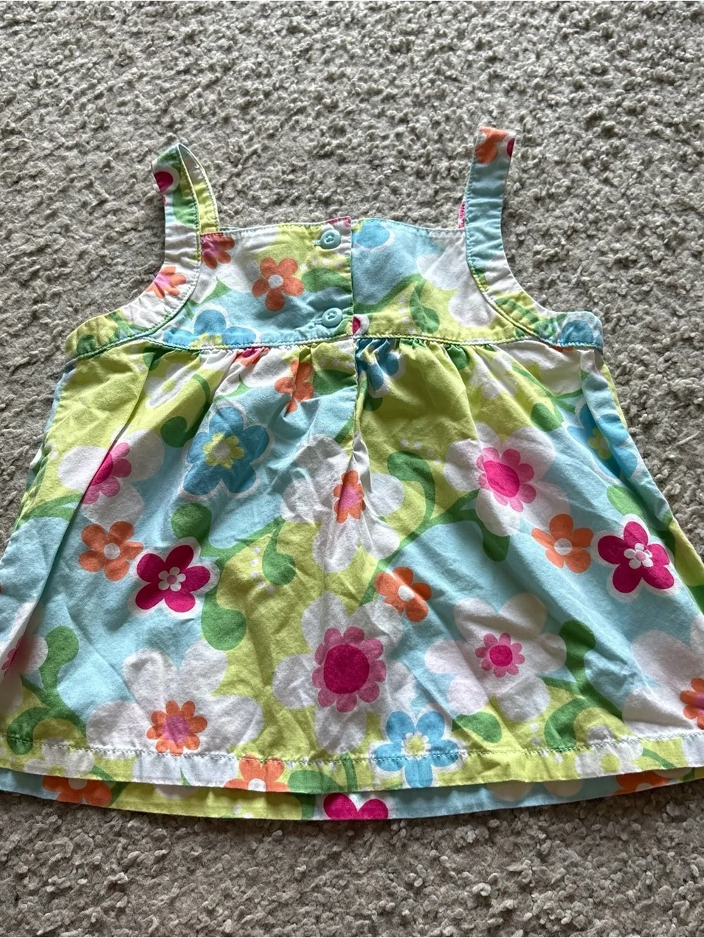 Gymboree RAINBOW CABANA Cotton Poplin BLUE Floral DRESS Sz 2T Blue Green